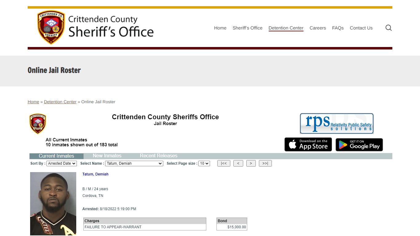 Online Jail Roster - Crittenden County Sheriff’s Department