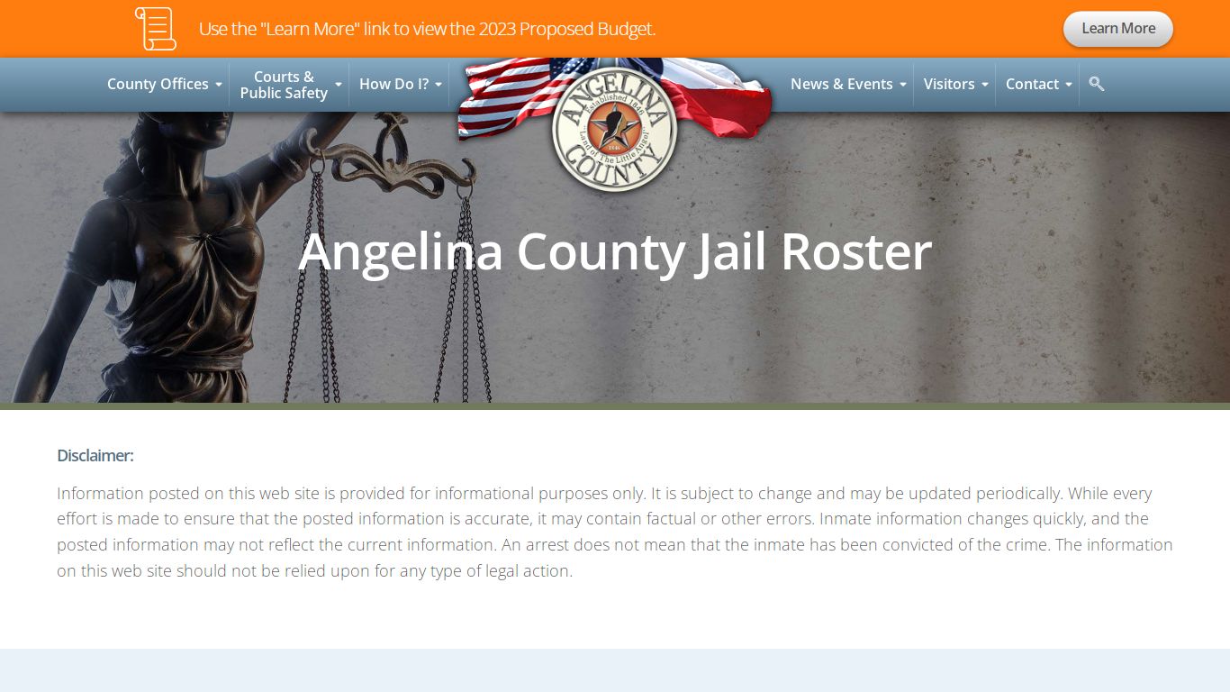 Jail Roster - Angelina County